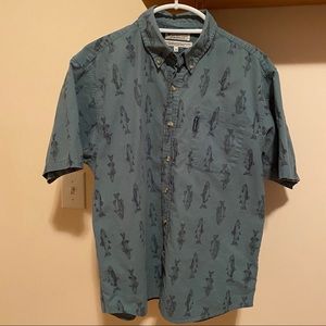 Columbia Fish Print Button Down Dress Shirt